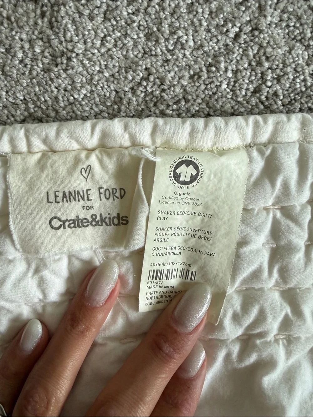 Leanne Ford 100% organic cotton crib quilt